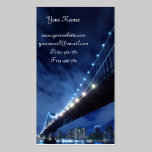 Manhattan Bridge and Skyline At Night, New York business cards