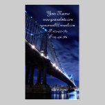 Manhattan Bridge and Skyline At Night, New York business cards
