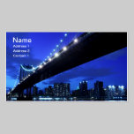 Manhattan Bridge and Skyline At Night, NYC business cards