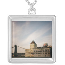 Manhattan Bridge As Seen From Dumbo,Brooklyn Personalized Necklace