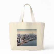 "Manhattan Memories" New York Watercolor Art Canvas Bag