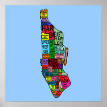 Manhattan Neighbourhoods Map Posters