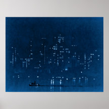Manhattan Night Lights 1921 Poster