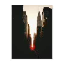 Manhattanhenge Sunset and the Chrysler Building Postcard