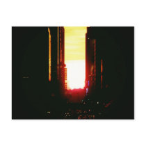 Manhattanhenge Sunset Looking Down 42nd Street Postcard