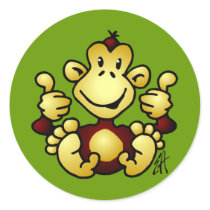 Manic Monkey Round Sticker