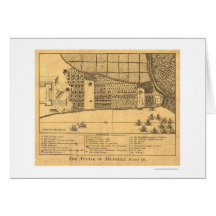 Manila Philippines Attack Map 1762 Greeting Cards