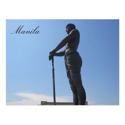 manila statue profile postcards