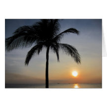 manila sunset palm greeting card