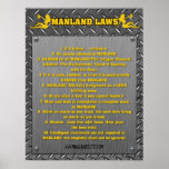 MANLAND LAWS Poster!! posters