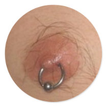 Mans Pierced Nipple Sticker