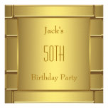 Mans Pure Gold Mans 50th Birthday Party Custom Invitations