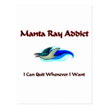 Manta Ray Addict Post Card