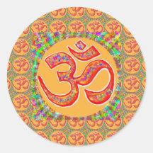 Mantra OmMantra : Perfect True Holy RobeColor Round Stickers