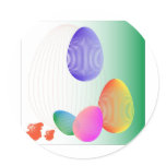 Many-colored Easter’s eggs and hares Sticker