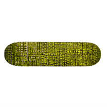 Many Dangers - Yellow on Black Skate Decks