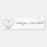 Many Multi Coloured Optical Illusion Neon Hearts Bumper Sticker