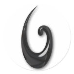 Maori-Fish Hook-obsidian stickers