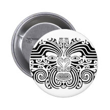 Maori Tattoo - Black and White Buttons