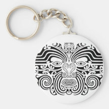 Maori Tattoo - Black and White Key Chain