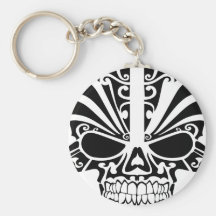 Maori Tattoo Mask Skull Key Chain