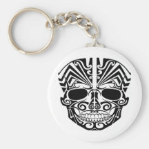 Maori Tattoo Mask Skull Keychains