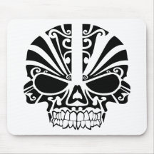 Maori Tattoo Mask Skull Mousepads