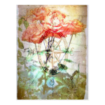 Map, Compass, Roses Postcard