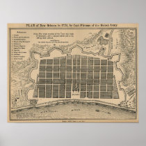 Map New Orleans 1770 Poster