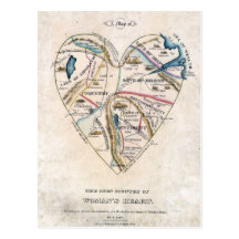 Map of a Womans Heart Post Cards
