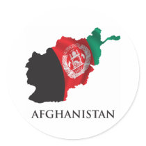 Map Of Afghanistan Round Stickers