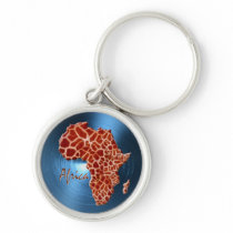 Map of AFRICA Steel-Blue Giraffe Spot Series