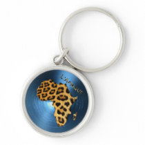 Map of AFRICA Steel-Blue Leopard Fur Series
