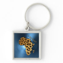 Map of AFRICA Steel-Blue Leopard Fur Series
