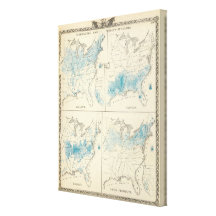 Map of Agriculture and wealth by colours Stretched Canvas Prints