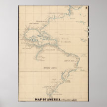 Map of America by Diego Ribero 1529 Poster
