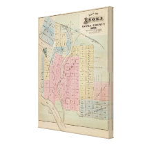 Map of Anoka, Anoka County, Minnesota Stretched Canvas Prints