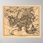 Map of Asia, circa 1890 - 1907 Posters
