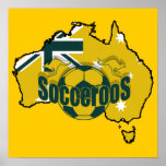 Map of Australia Socceroos logo 2010 Gifts posters