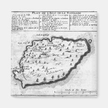 Map of Barbados Fridge Magnet