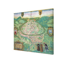 Map of Besancon, from 'Civitates Orbis Terrarum' b Gallery Wrapped Canvas