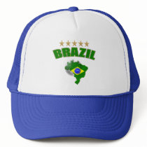Map of Brazil Soccer Ball Brazil Brazilian flag Mesh Hat
