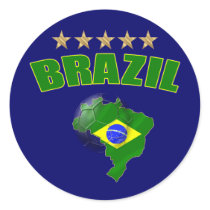 Map of Brazil Soccer Ball Brazil Brazilian flag Stickers