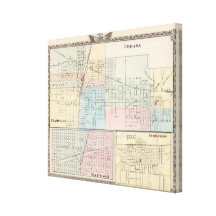 Map of Champaign, Urbana, Mattoon and Charleston Gallery Wrap Canvas