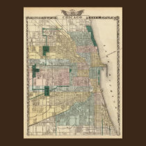 Map of Chicago City posters
