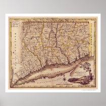 Map of Connecticut by Carey 1795 Print