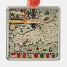 Map of Cornwall Christmas Ornament