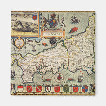 Map of Cornwall Fridge Magnets