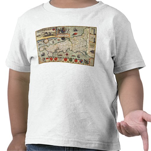 Map of Cornwall Tee Shirts