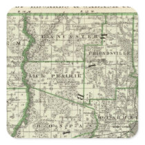 Map of Edwards & Wabash counties and Albion Square Sticker